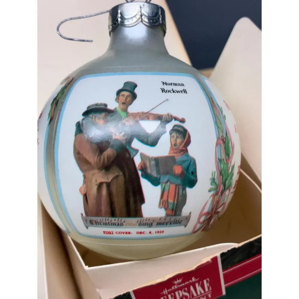 1992 Hallmark Norman Rockwell Glass Ornament | Vintage Keepsake